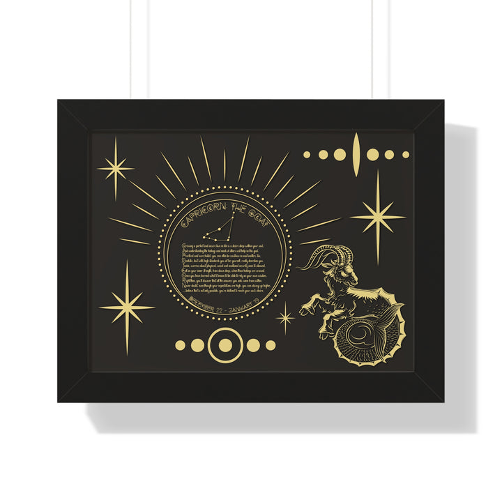 Written in the Stars Framed Horizontal Acrostic Poem Print - Capricorn
