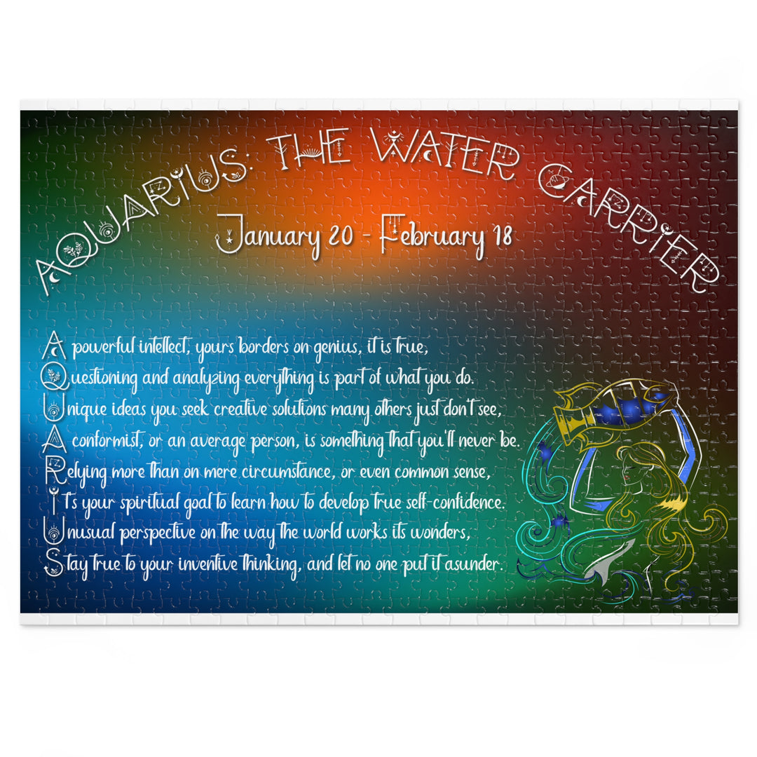 Aquarius Acrostic Poem Jigsaw Puzzle - Tin Box