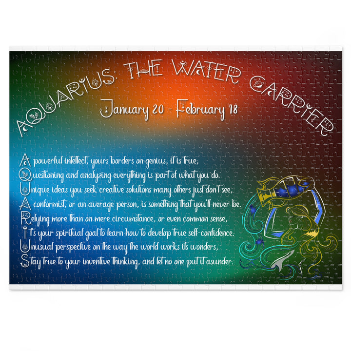 Aquarius Acrostic Poem Jigsaw Puzzle - Tin Box