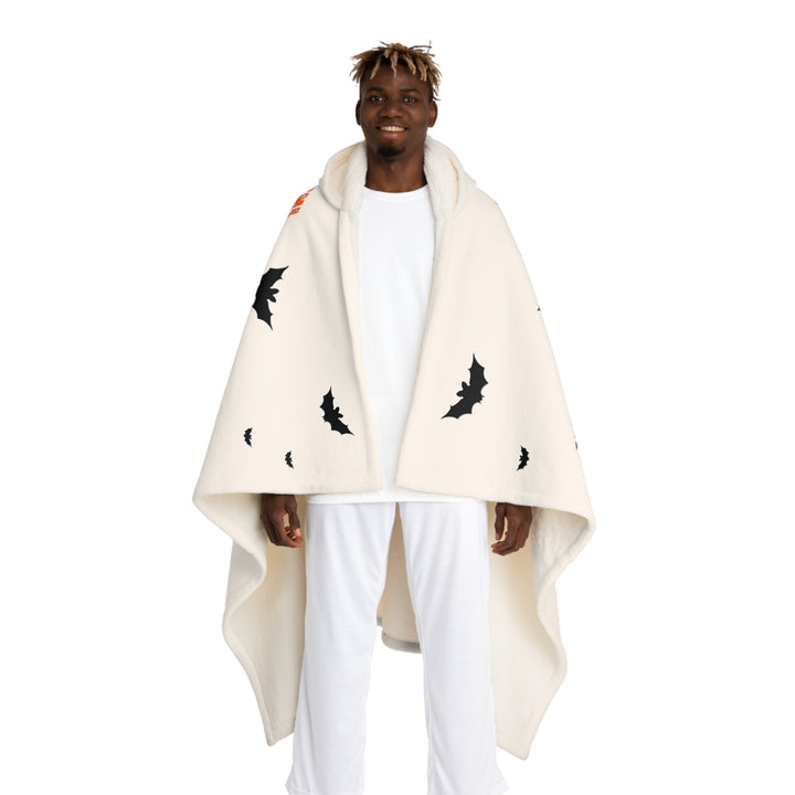 It's Just a Phrase Hooded Sherpa Fleece Blanket "Happy Halloween" Zombies