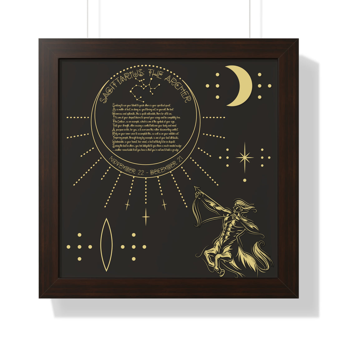 Written in the Stars Framed Acrostic Poem Print - Sagittarius