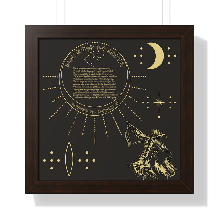 Written in the Stars Framed Acrostic Poem Print - Sagittarius