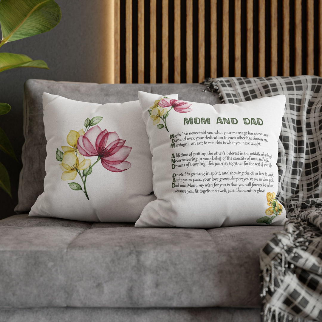 Mom and Dad Acrostic Poem - Pillow Cover