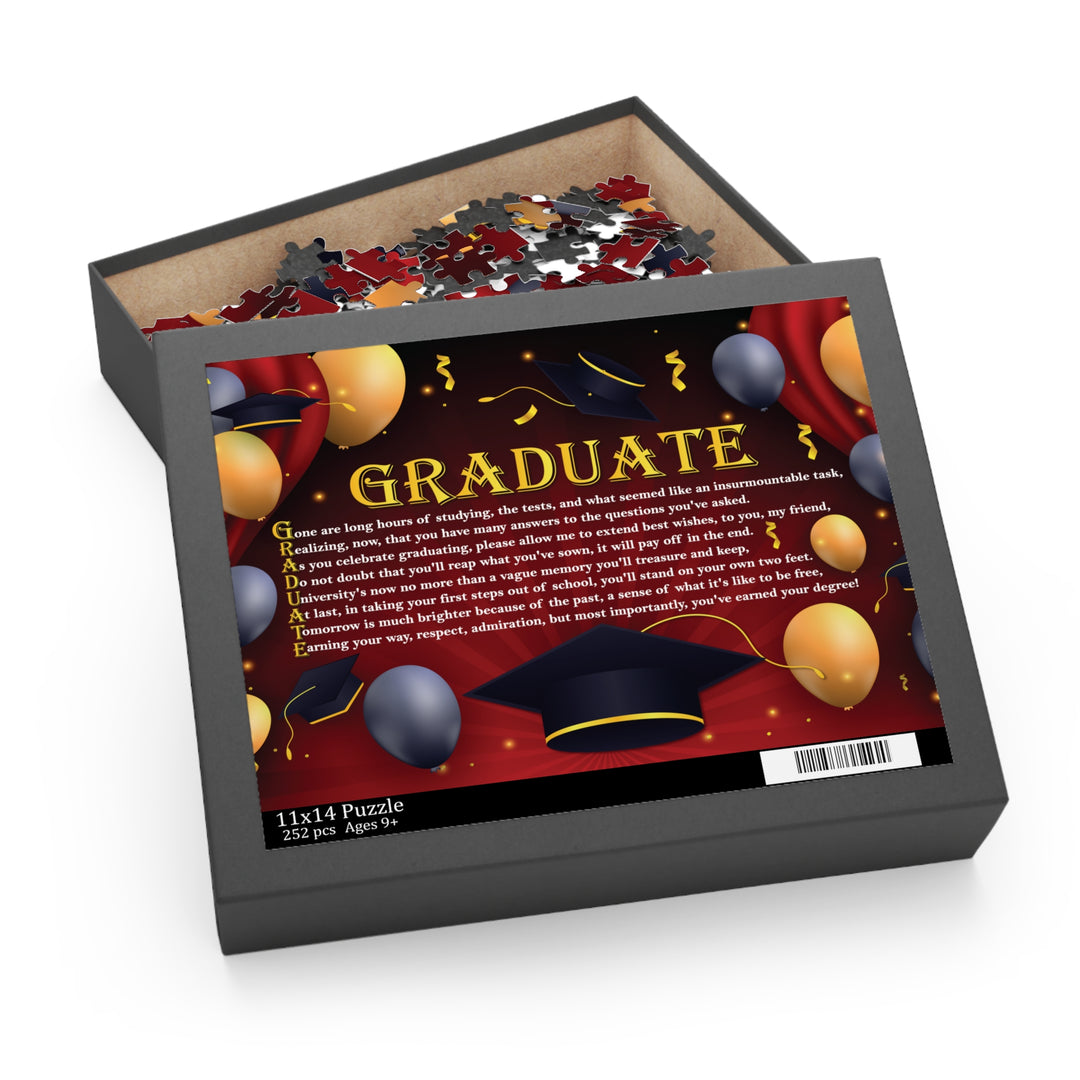 Graduate Acrostic Poem Puzzle - Graduation Cap and Balloons