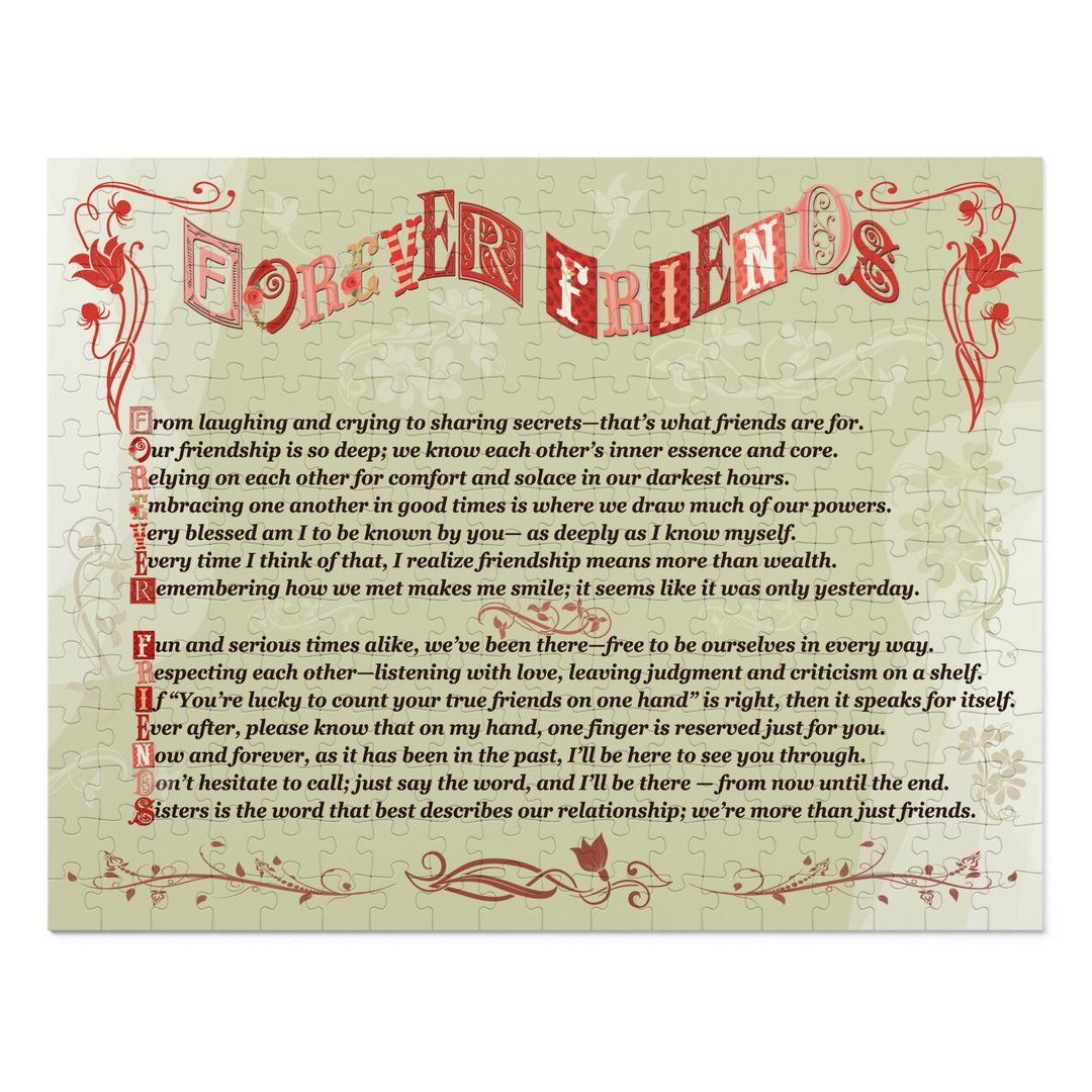 Forever Friends Acrostic Poem Puzzle  - Whimisical - Tin Box