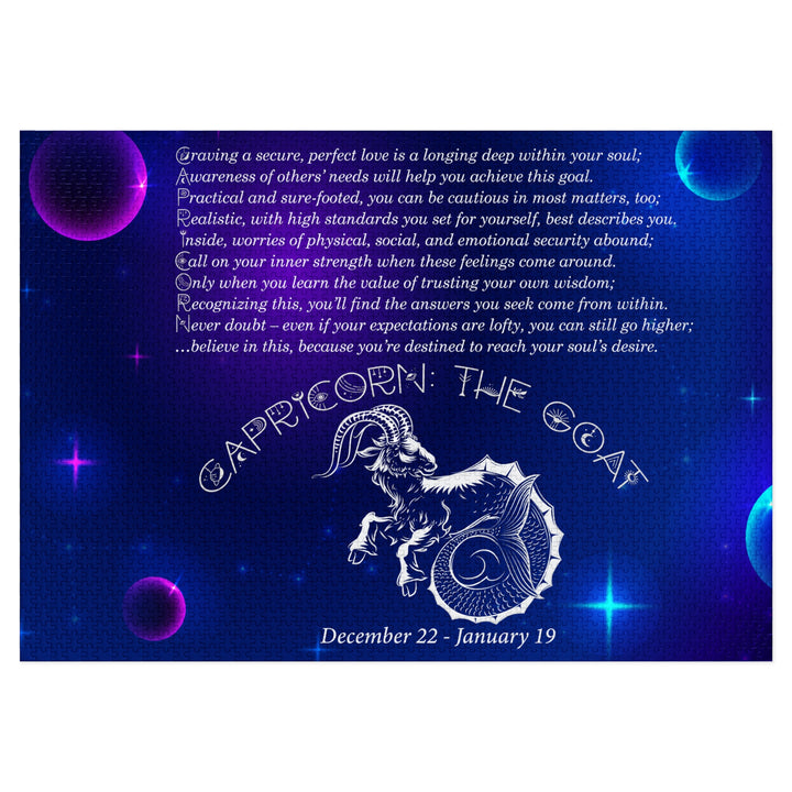 Capricorn Acrostic Poem Puzzle - Tin Box