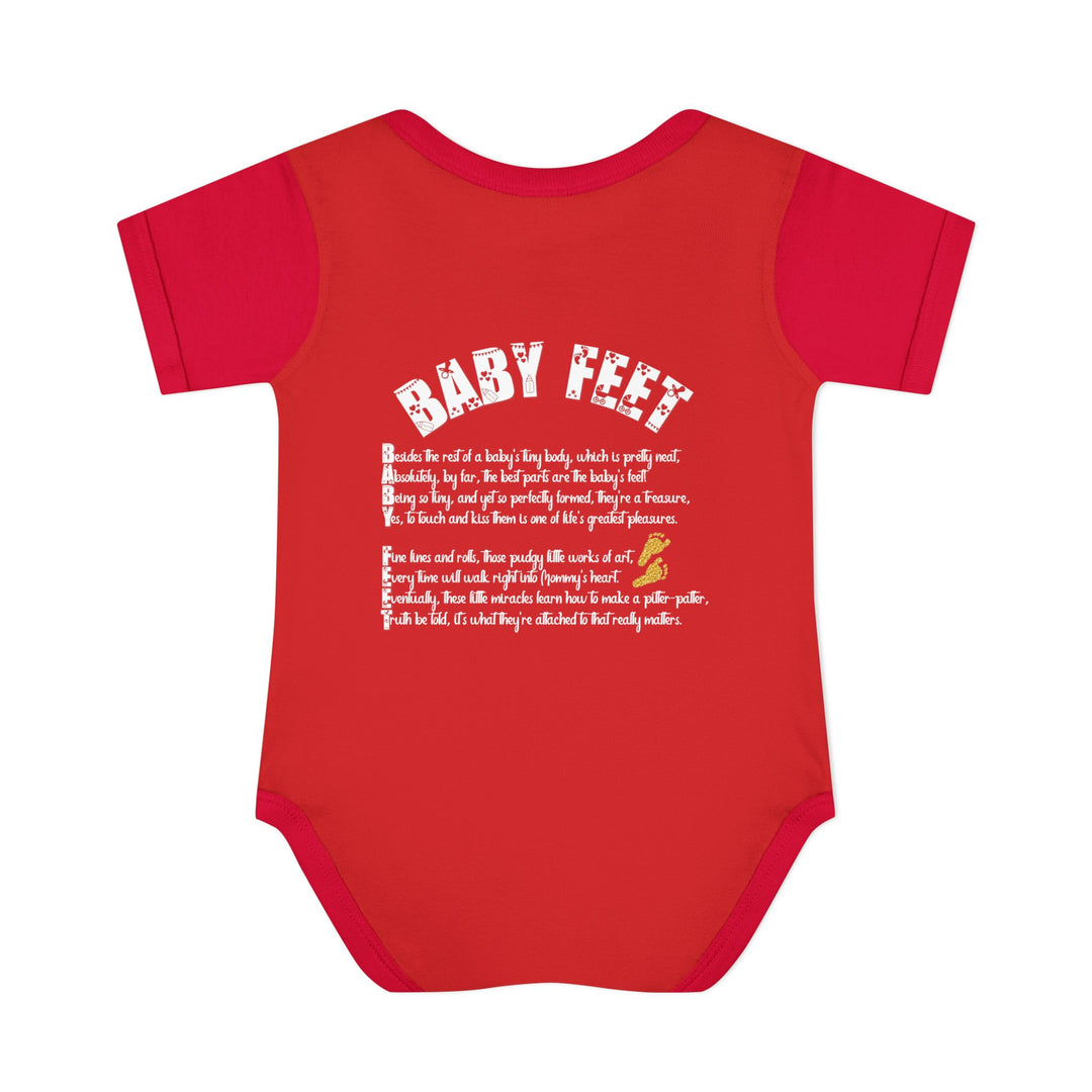 Baby Feet Acrostic Poem Baby Bodysuit - Glitter Footprints