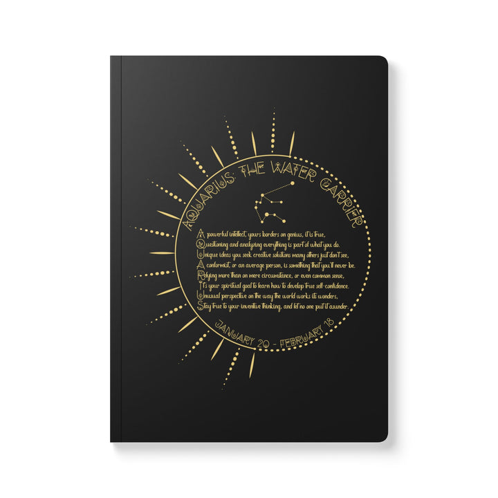 Aquarius Acrostic Poem Astrological Softcover Notebook