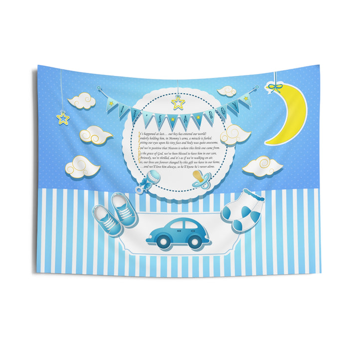 Baby Steps "It's a Boy" Acrostic Poem Baby Shower Backdrop - Baby Items