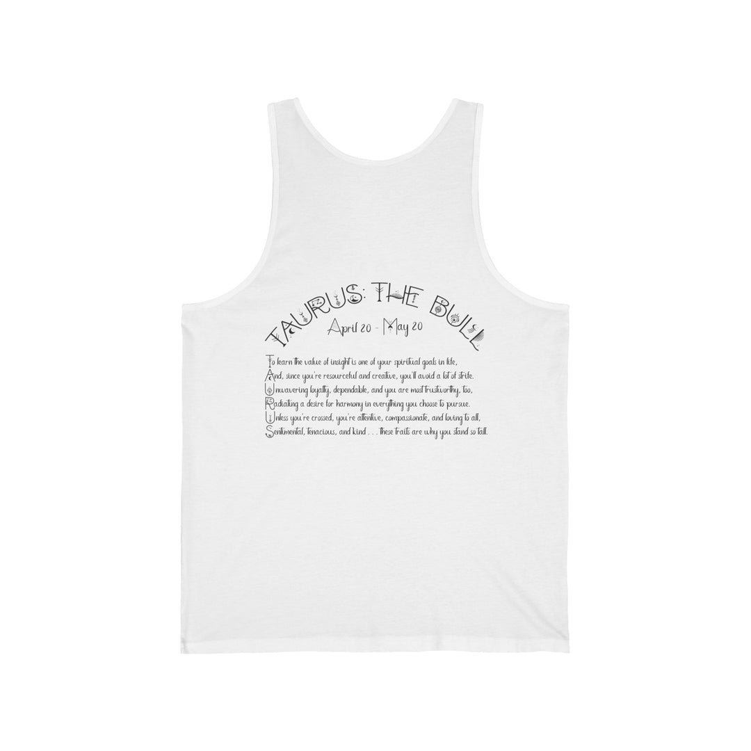 “Taurus” Unisex Acrostic Poem Jersey Tank