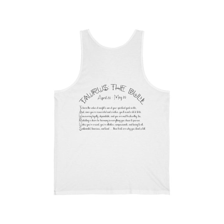 “Taurus” Unisex Acrostic Poem Jersey Tank