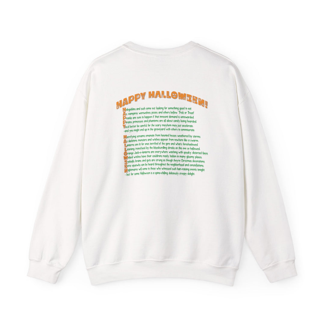Happy Halloween Acrostic Poem Sweatshirt -  Old Witch