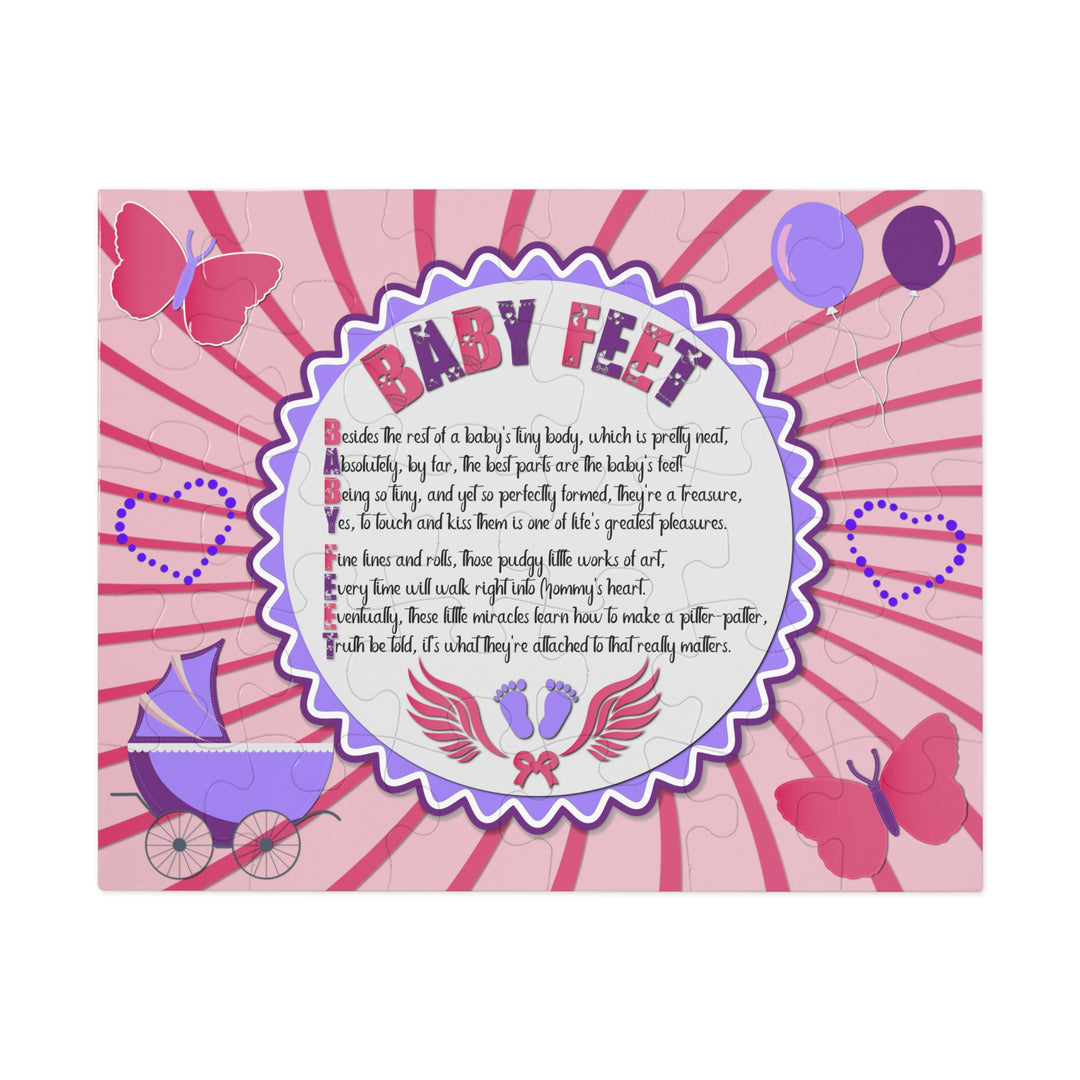 Baby Steps Acrostic Poem Jigsaw Puzzle - "Baby feet" - Pink