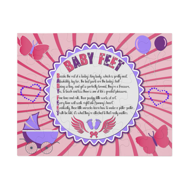 Baby Steps Acrostic Poem Jigsaw Puzzle - "Baby feet" - Pink
