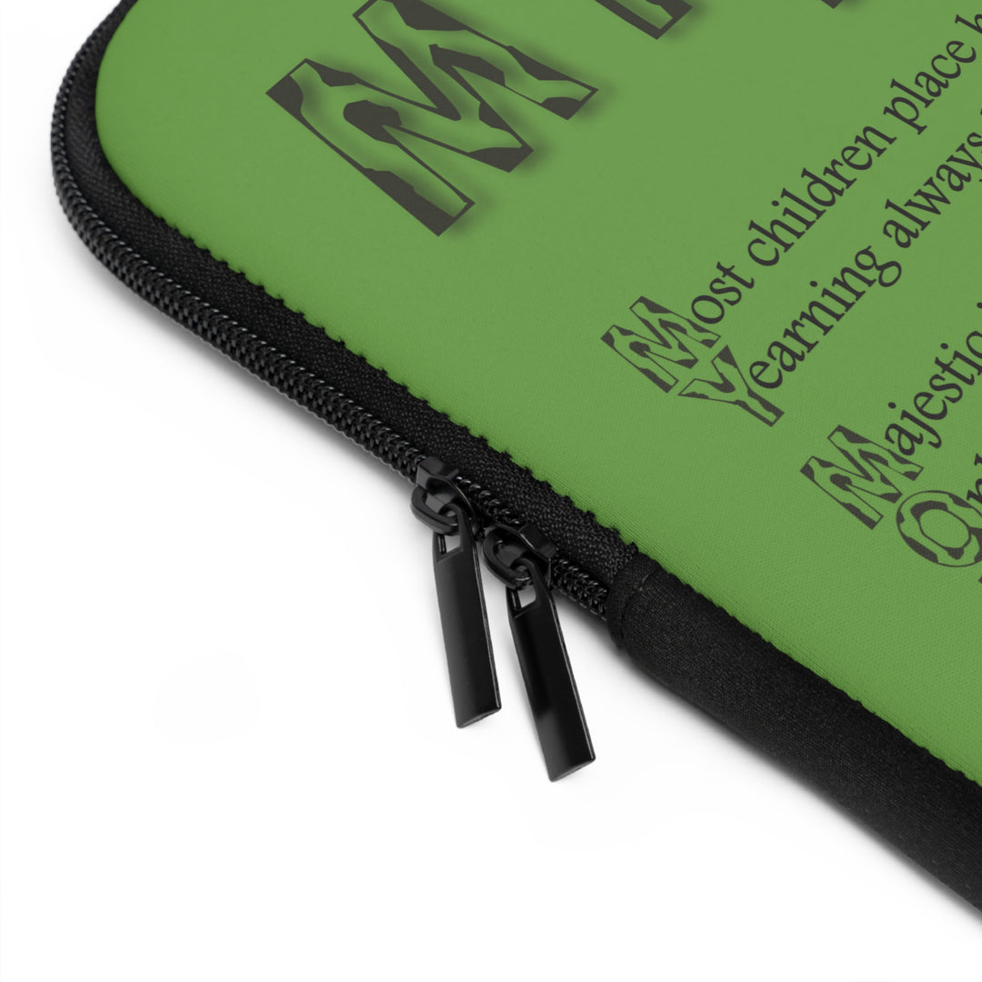 My Mother Acrostic Poem Neoprene Laptop Sleeve - Solid Black Back - Camo