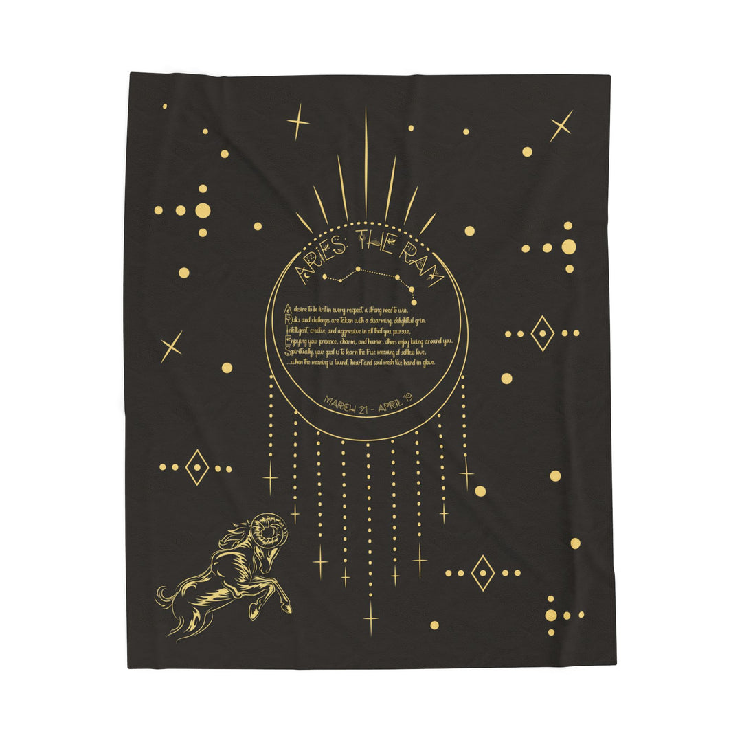 Aries Acrostic Poem Velveteen Plush Blanket