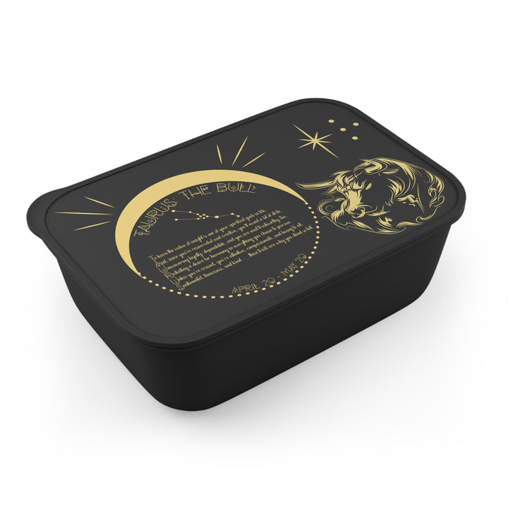 Taurus Acrostic Poem Bento Lunch Box - Black