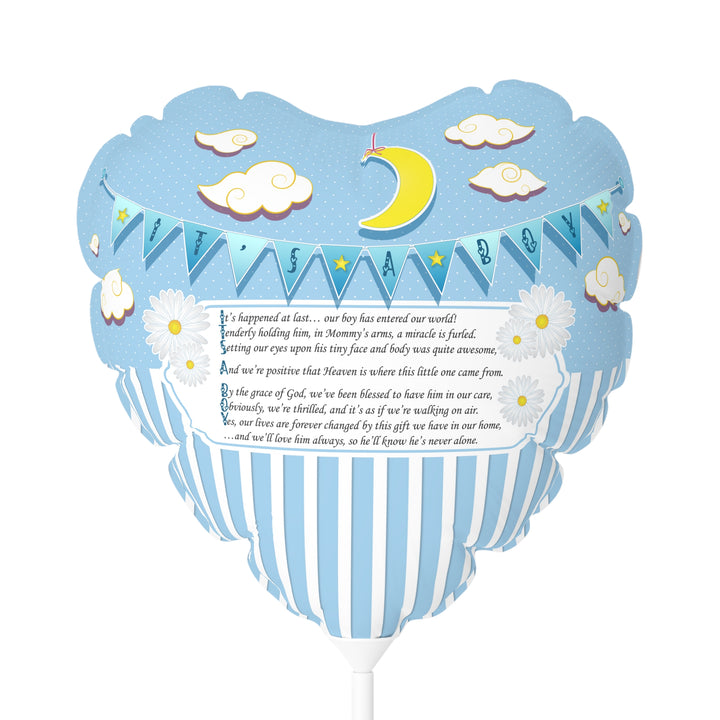 Baby Steps 11" Acrostic "It's a Boy" Poem Balloon