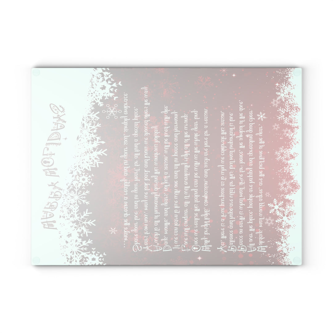 Happy Holidays Holidays Acrostic Poem Glass Cutting Board - Red - 2