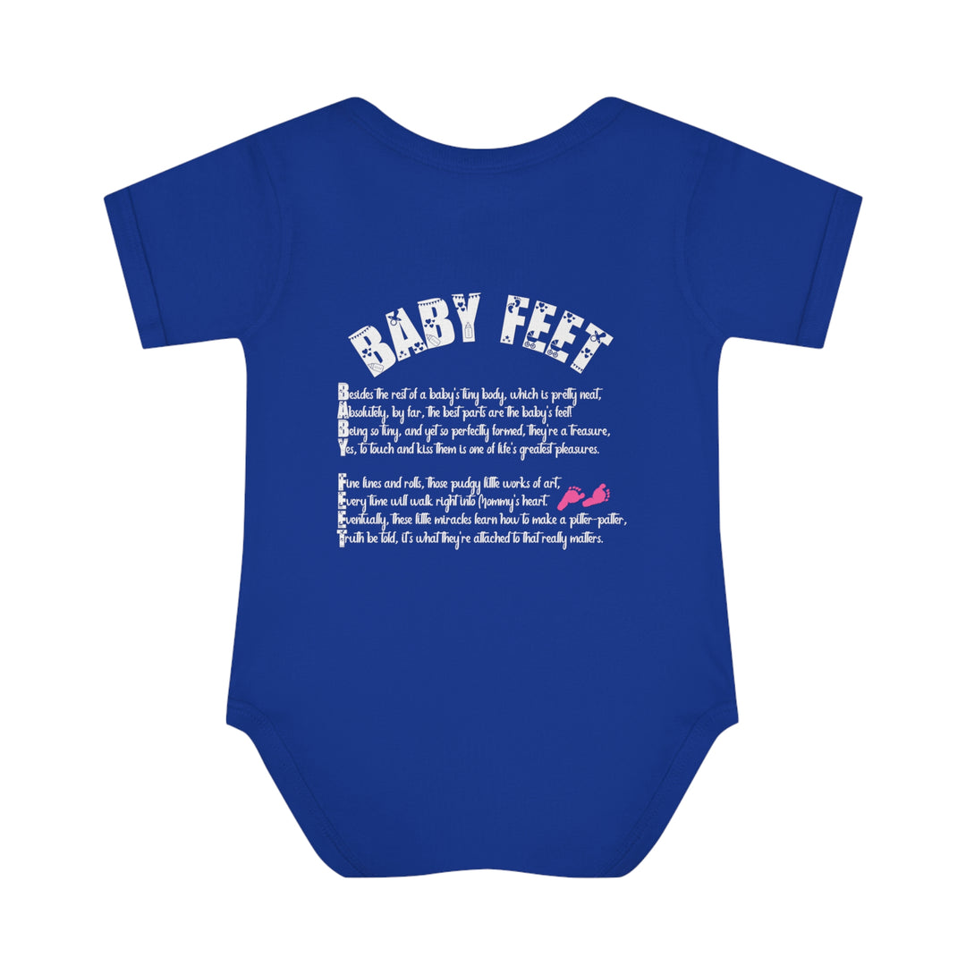 Baby Steps "Baby Feet" Acrostic Poem Bodysuit - Pink Footprints