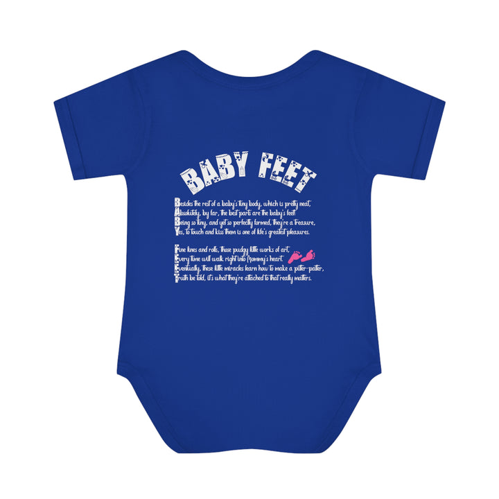 Baby Steps "Baby Feet" Acrostic Poem Bodysuit - Pink Footprints