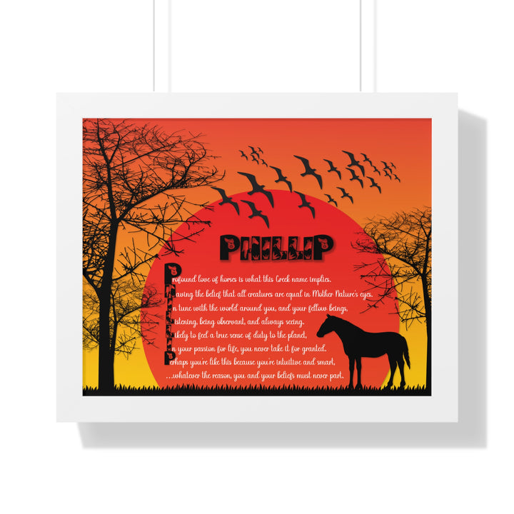 Namesakes Framed Acrostic Poem Print - Horse