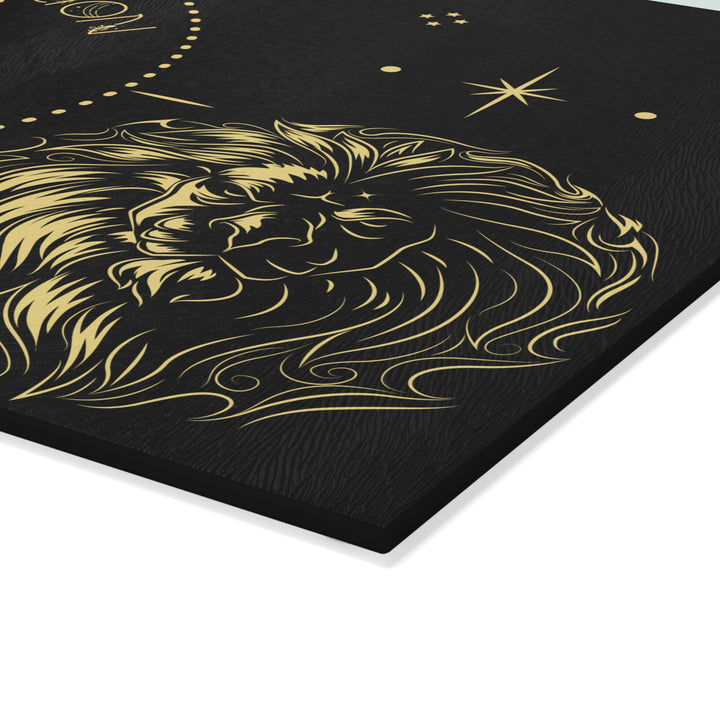 Leo Acrostic Poem Glass Cutting Board