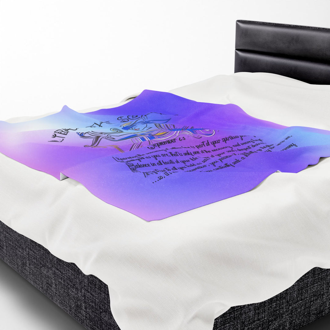 Libra Acrostic Poem Velveteen Plush Blanket - Colored
