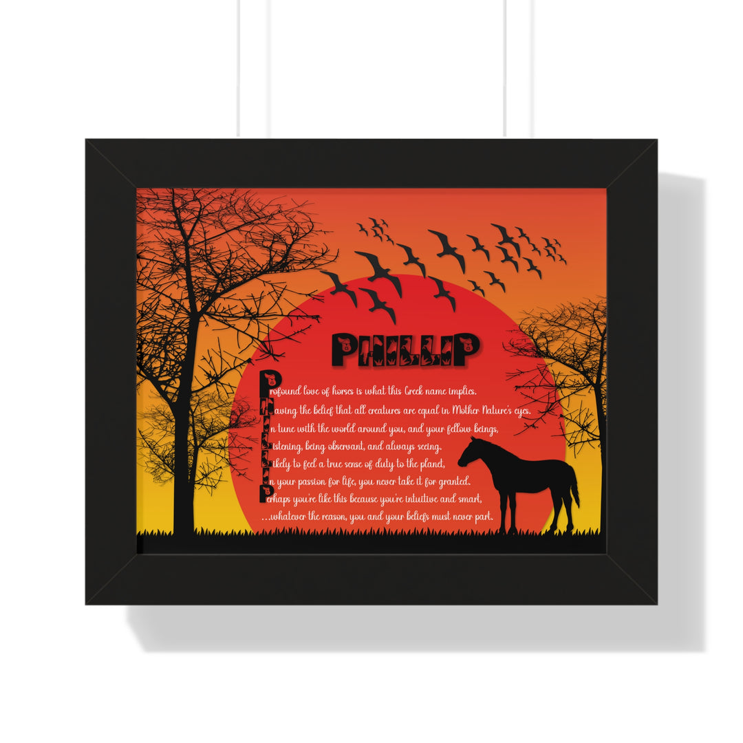 Namesakes Framed Acrostic Poem Print - Horse