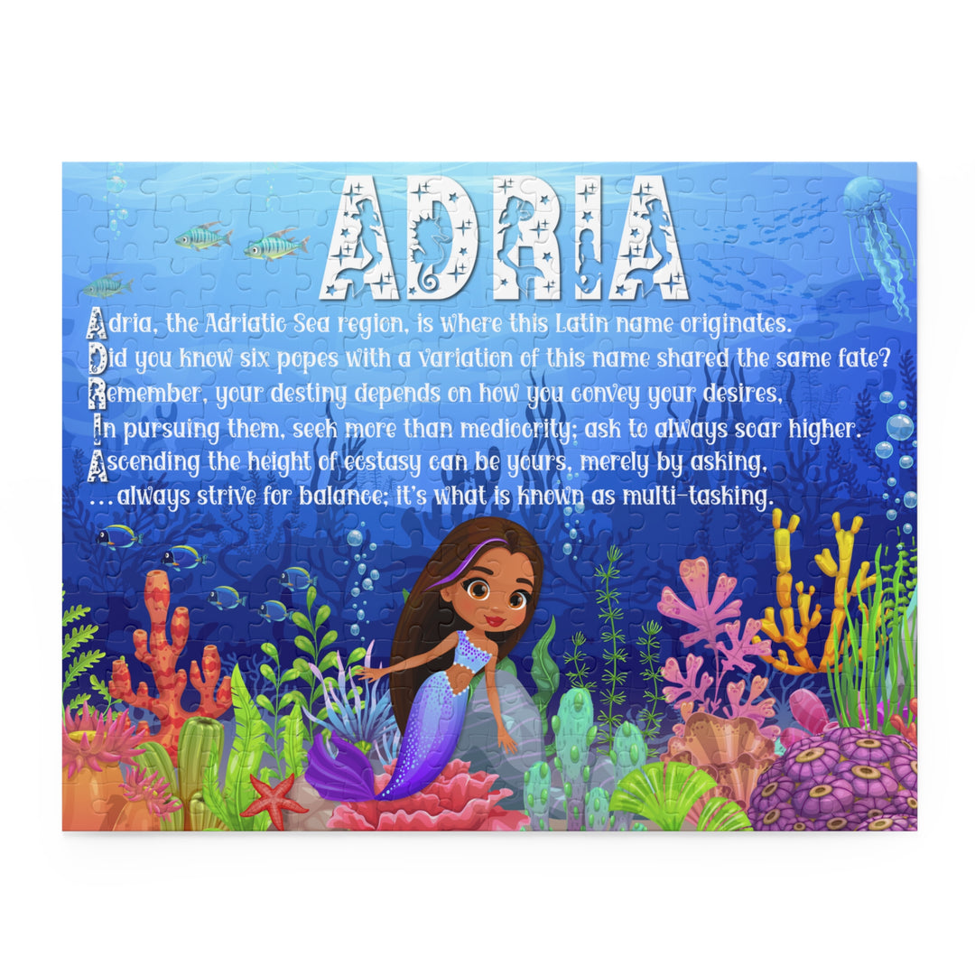 Namesakes Personalized Acrostic Name Poem Jigsaw Puzzle - Mermaid - Brown Hair