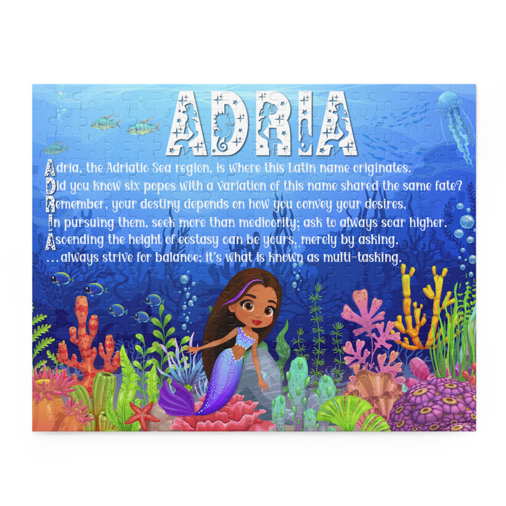 Namesakes Personalized Acrostic Name Poem Jigsaw Puzzle - Mermaid - Brown Hair
