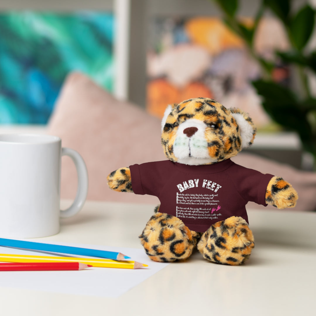 Baby Feet Acrostic Poem Stuffed Animal Collection with T-Shirt - Pink Footprints
