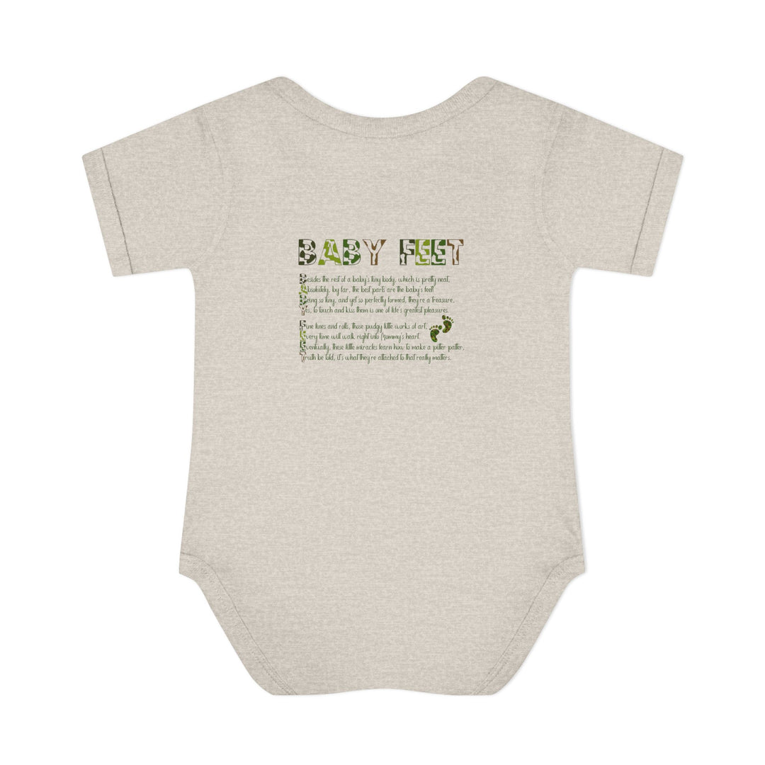 Baby Feet Acrostic Poem Baby Bodysuit - Camo