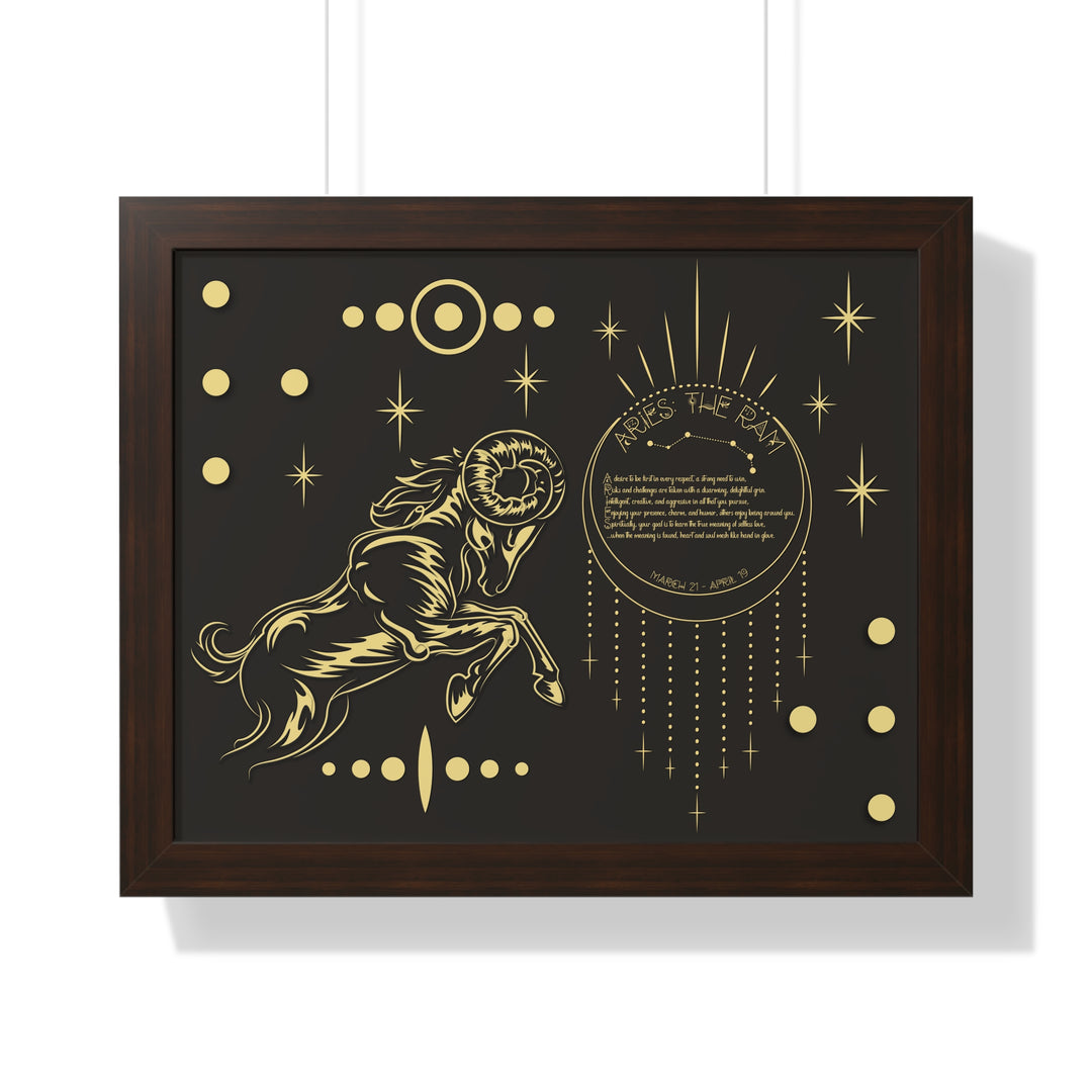 Written in the Stars Framed Horizontal Acrostic Poem Print - Aries