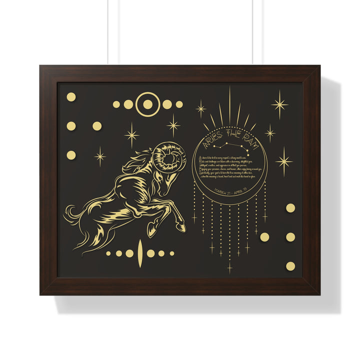Written in the Stars Framed Horizontal Acrostic Poem Print - Aries