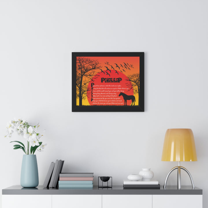 Namesakes Framed Acrostic Poem Print - Horse