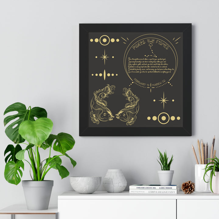 Written in the Stars Framed Acrostic Poem Print - Pisces