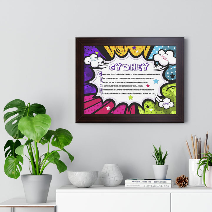 Namesakes Framed Acrostic Name Poem - Burst Comic-style