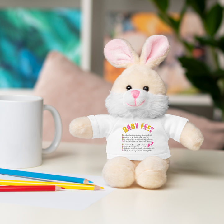 Baby Steps Stuffed Animals with Tee - Baby Feet - Pink Footprints