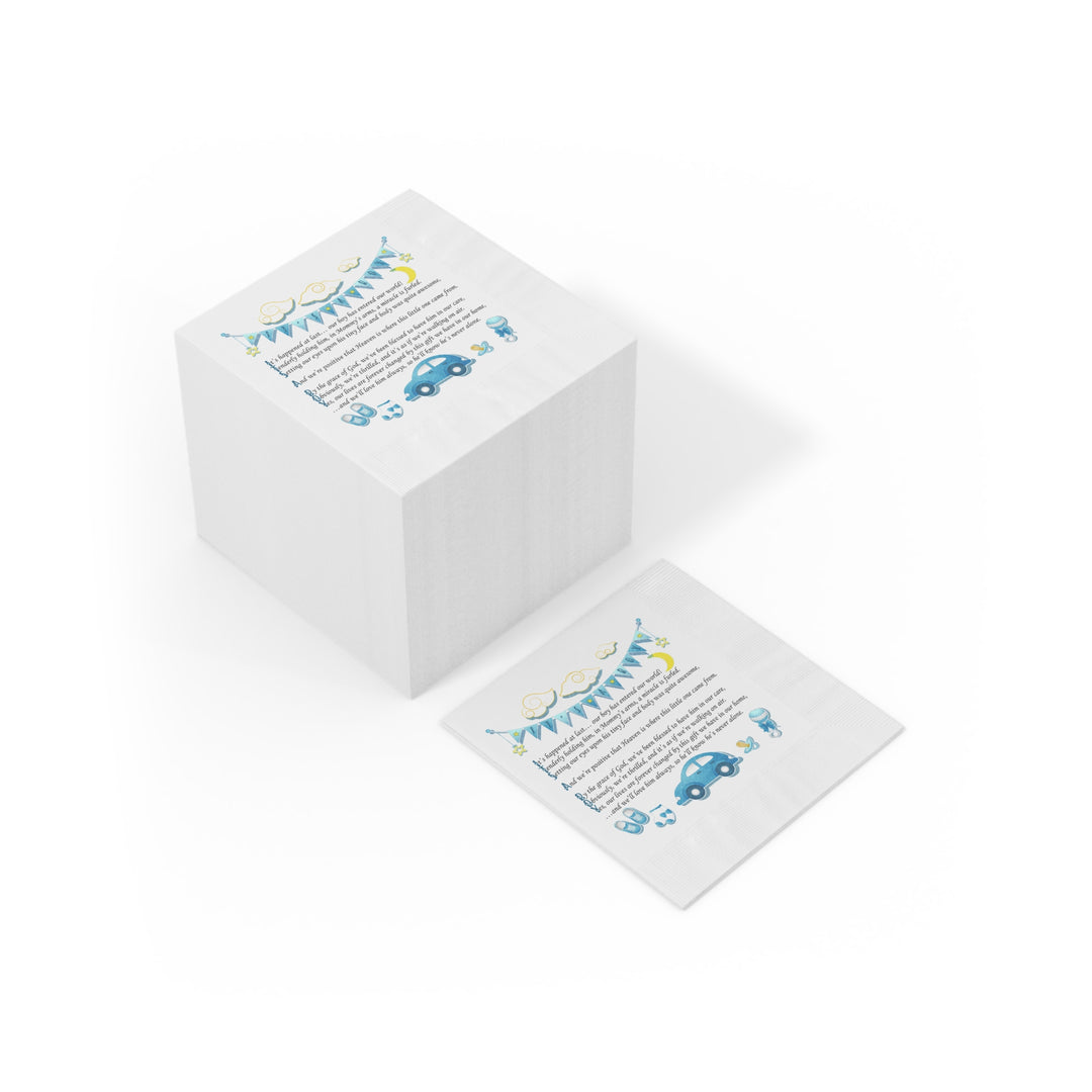 It's a Boy White Coined Napkins  - No Personalization