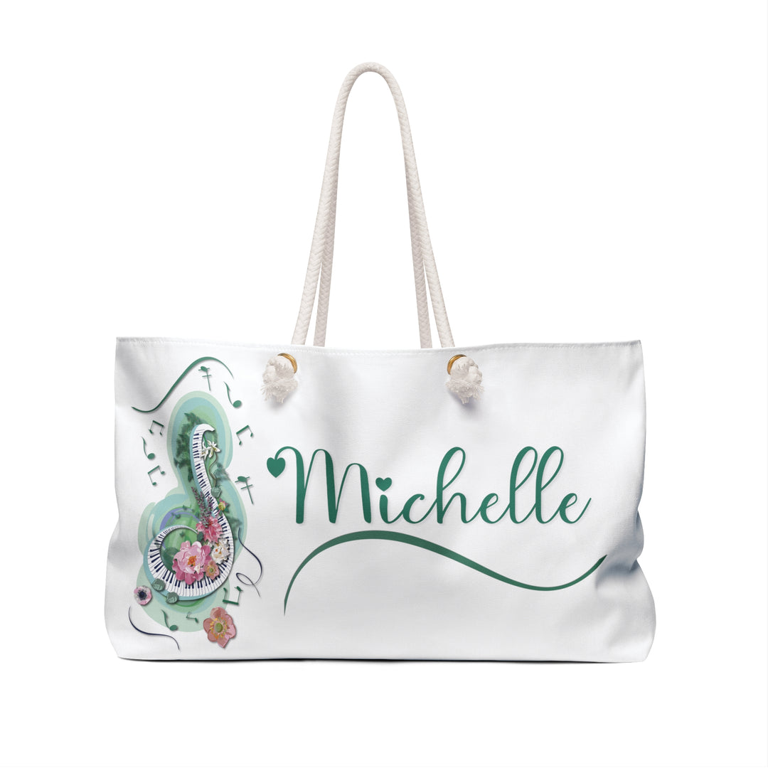 Musical Note Weekender Bag with Acrostic Poem Spelling Out "Forever Friends"