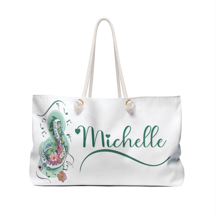 Musical Note Weekender Bag with Acrostic Poem Spelling Out "Forever Friends"