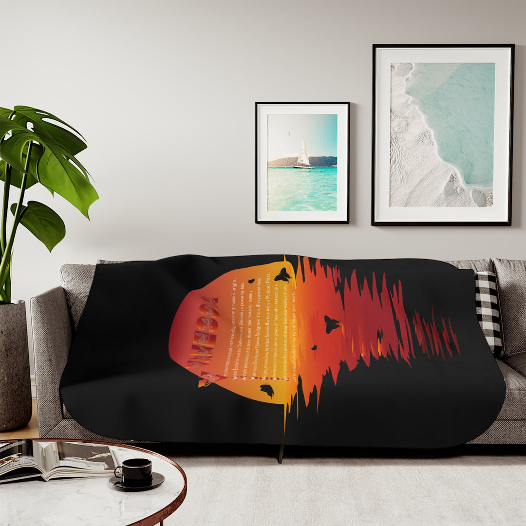 Namesakes Sherpa Blanket - Sunset and Butterflies Design