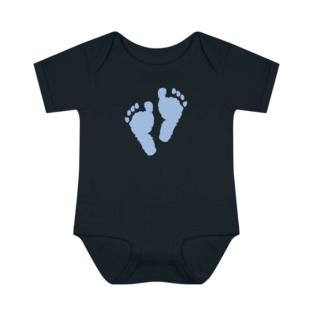 Baby Steps "Baby Feet" Acrostic Poem Bodysuit - Blue Footprints