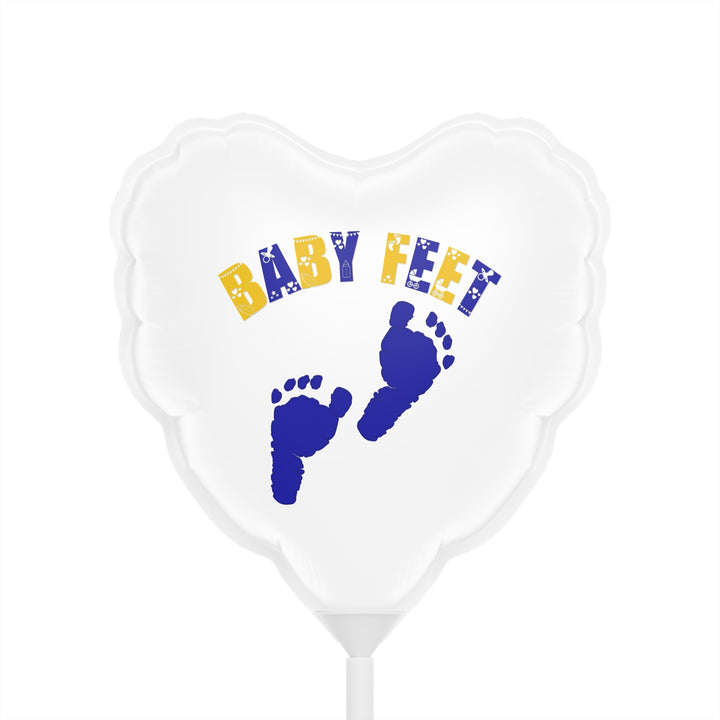 6” “Baby Feet" Acrostic Poem Heart-Shaped Baby Shower Balloons - Personalized Add name!