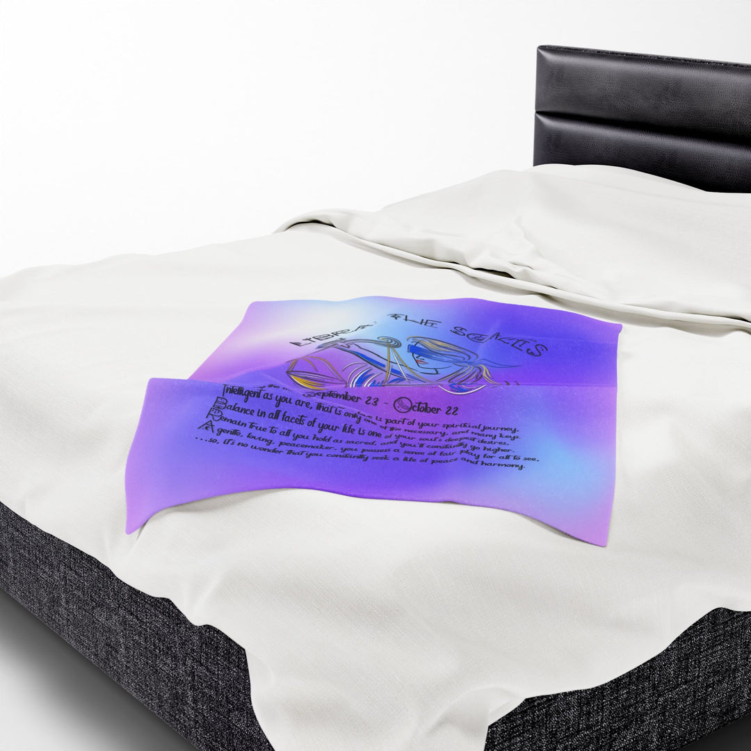 Libra Acrostic Poem Velveteen Plush Blanket - Colored