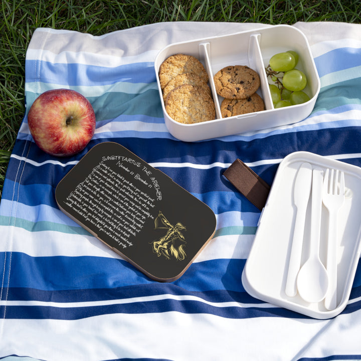 Sagittarius Acrostic Poem Bento Lunch Box - Wooden Lid