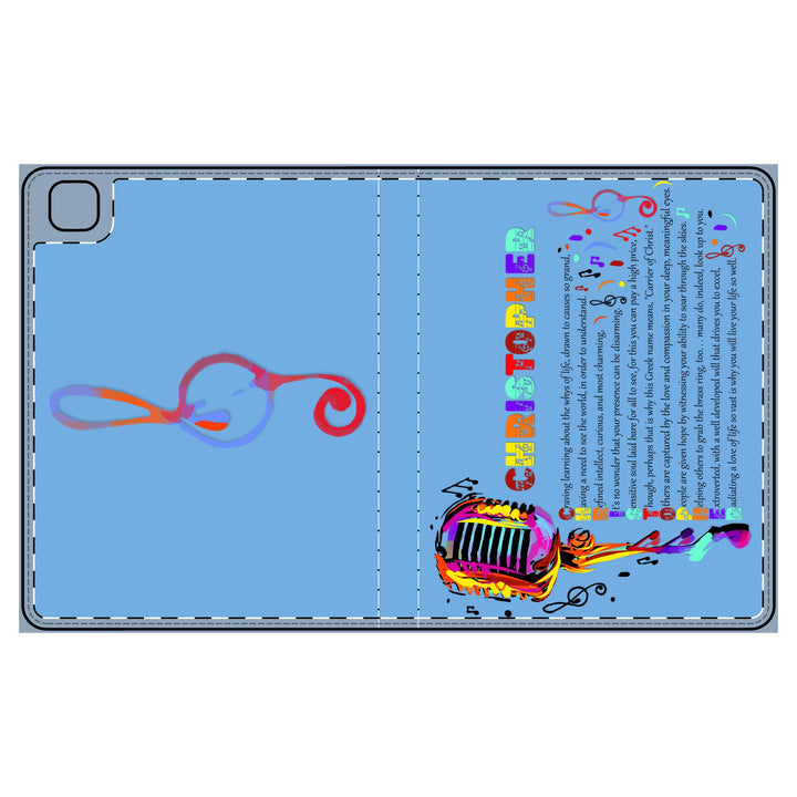 Namesakes Acrostic Poem Tablet Folio Case - Musical Notes and Mic
