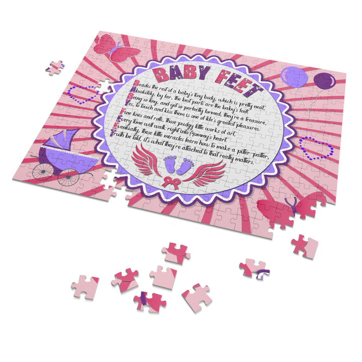 Baby Steps Acrostic Poem Jigsaw Puzzle - "Baby feet" - Pink