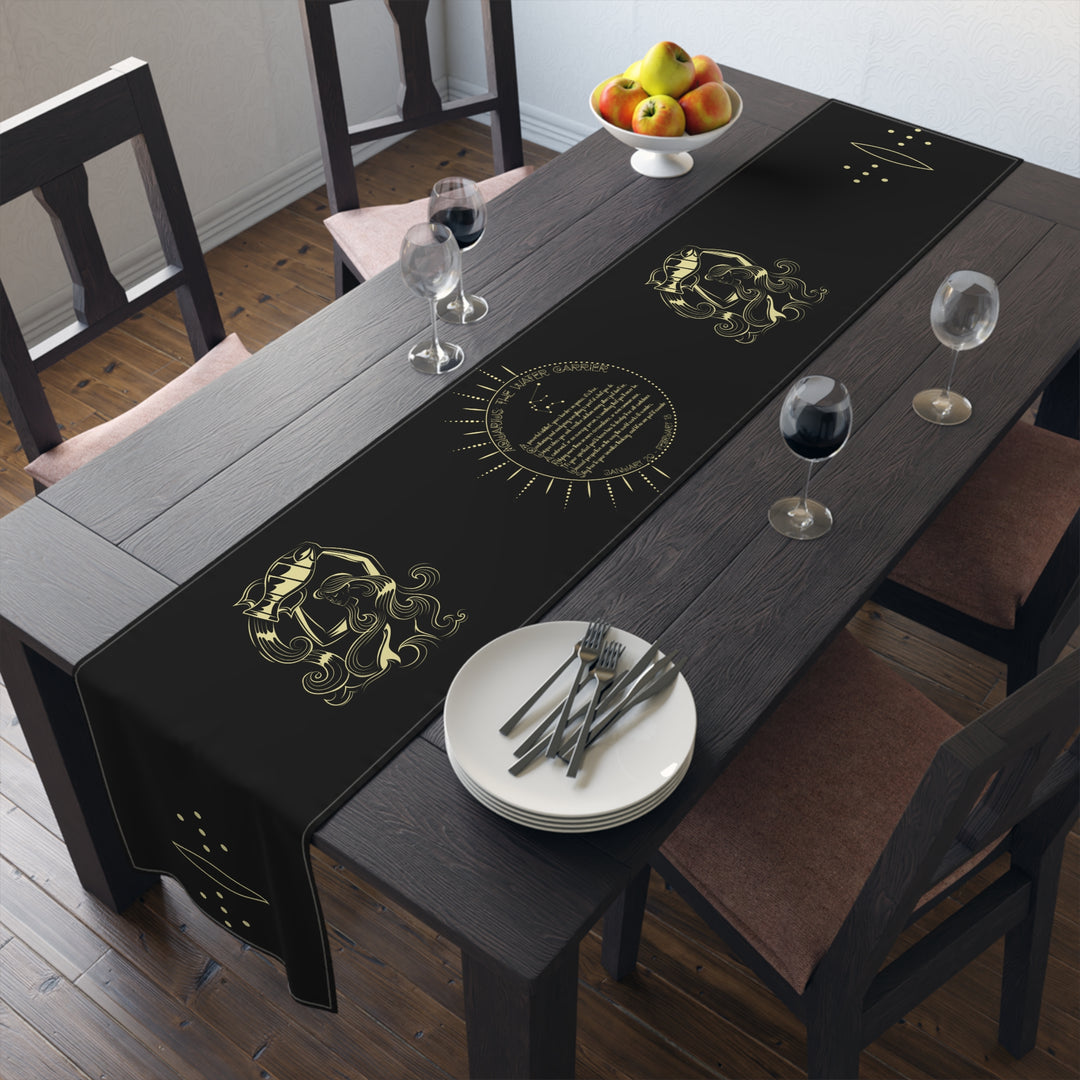 Aquarius Acrostic Poem Table Runner
